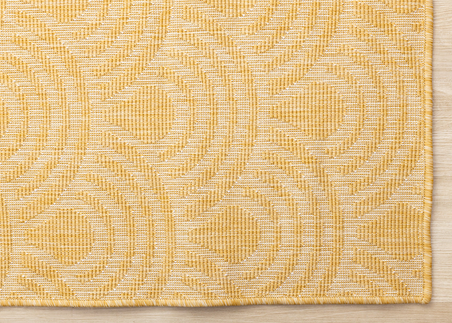 Outdoor Geometric Yellow Area Rug-5