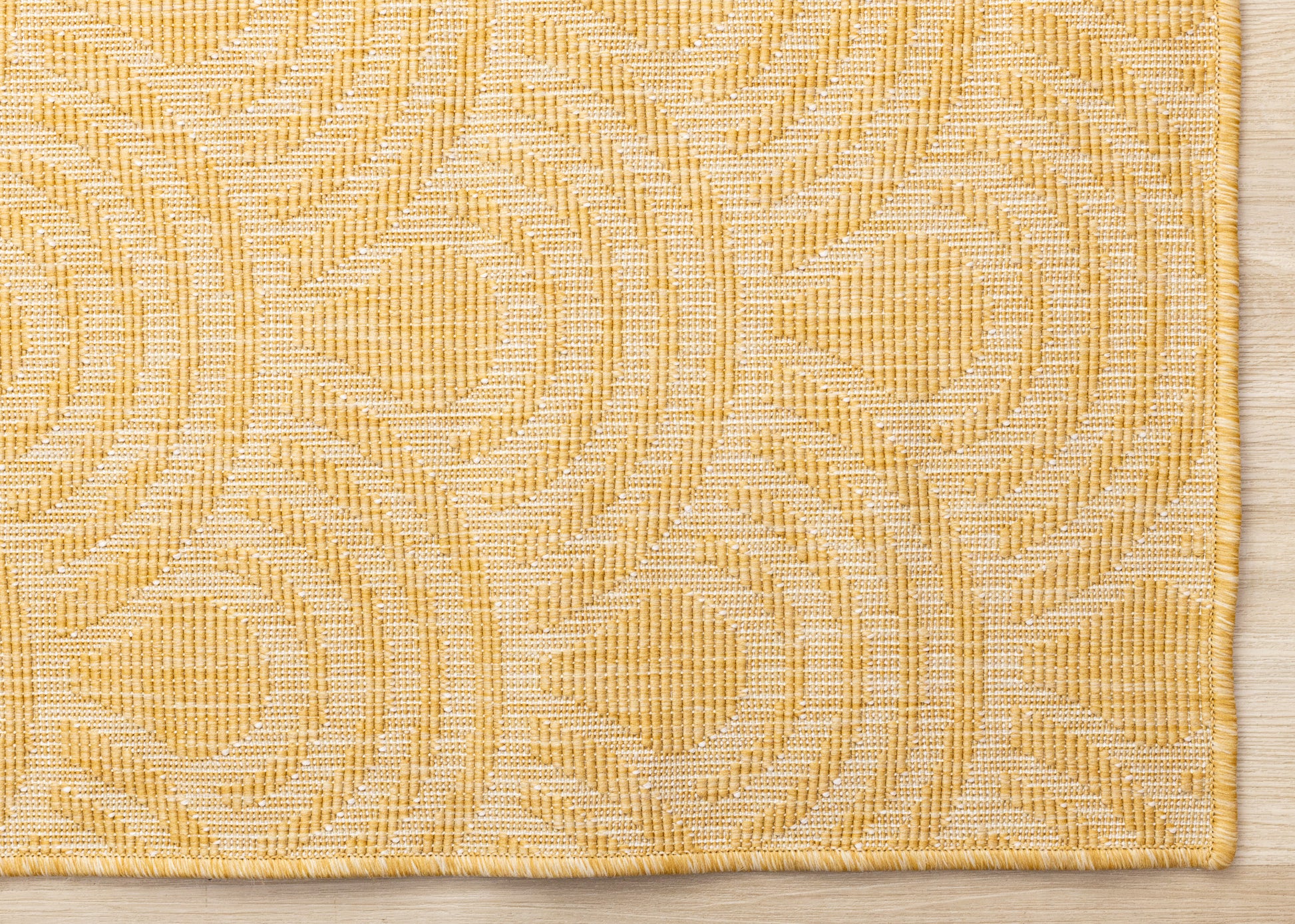 Outdoor Geometric Yellow Area Rug-5