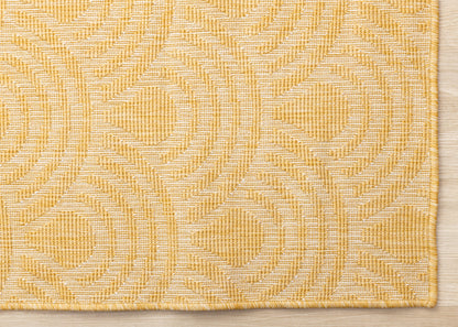 Outdoor Geometric Yellow Area Rug-5