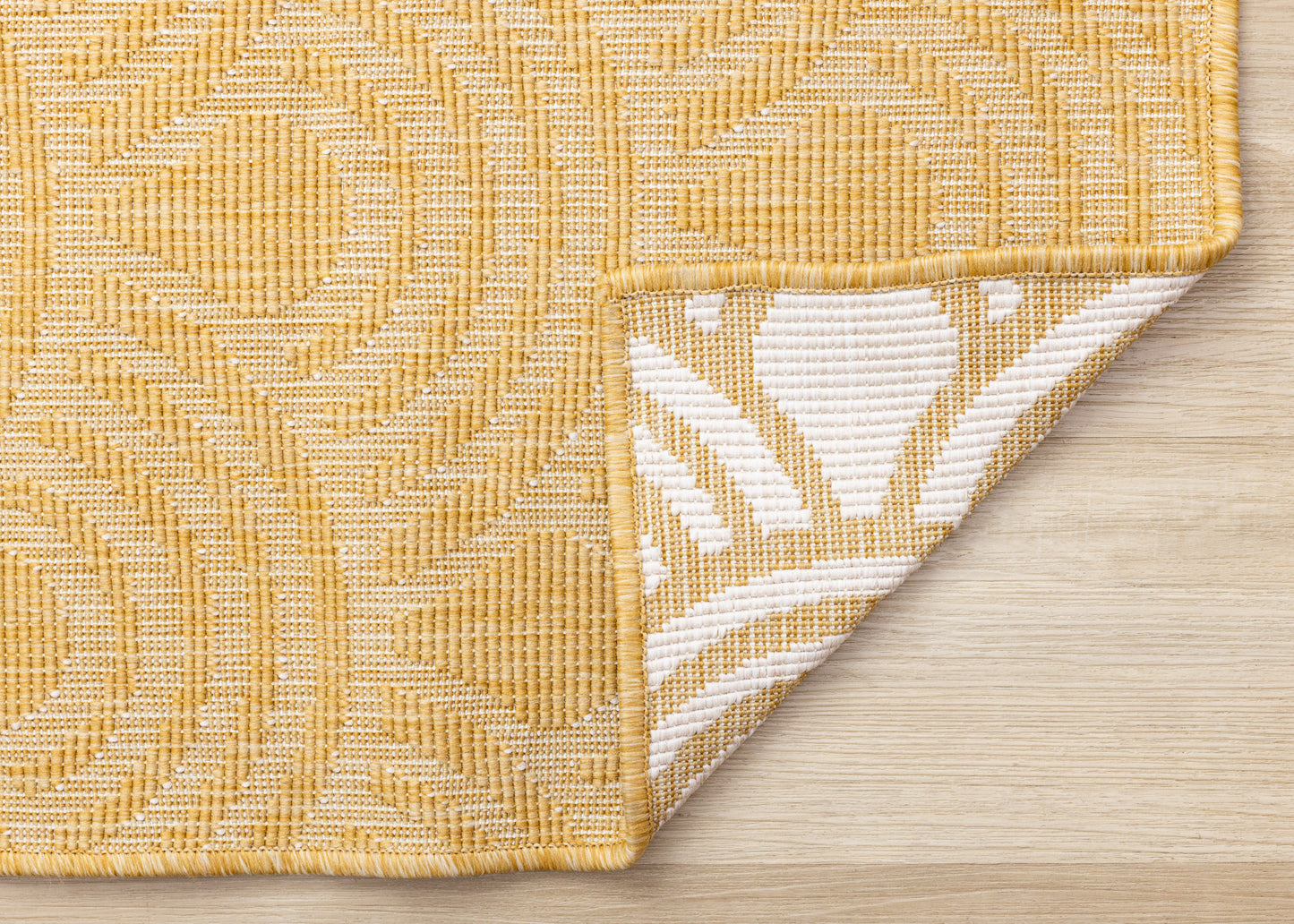 Outdoor Geometric Yellow Area Rug-6