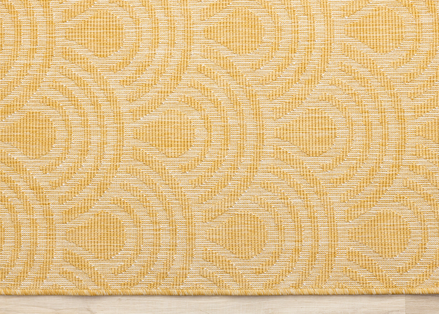 Outdoor Geometric Yellow Area Rug-8