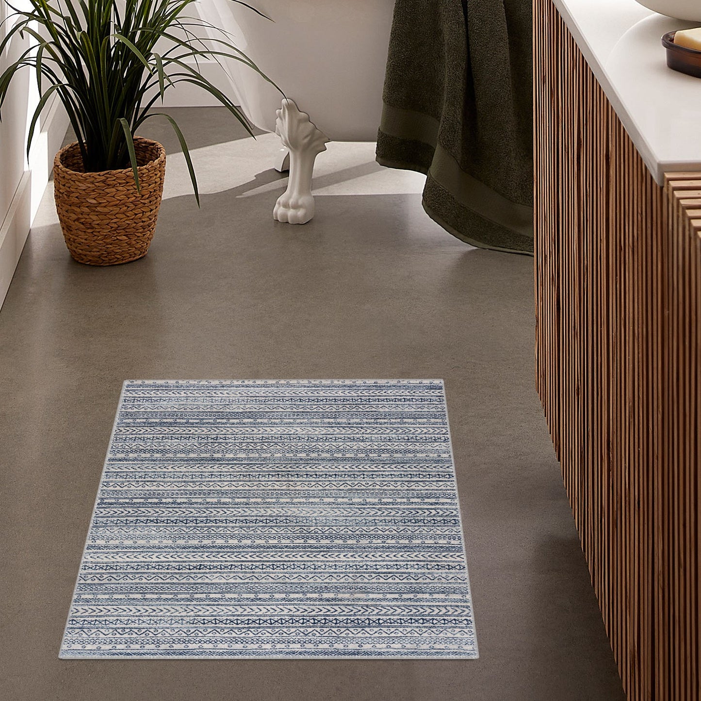 Havana Boho Contemporary Blue Rug