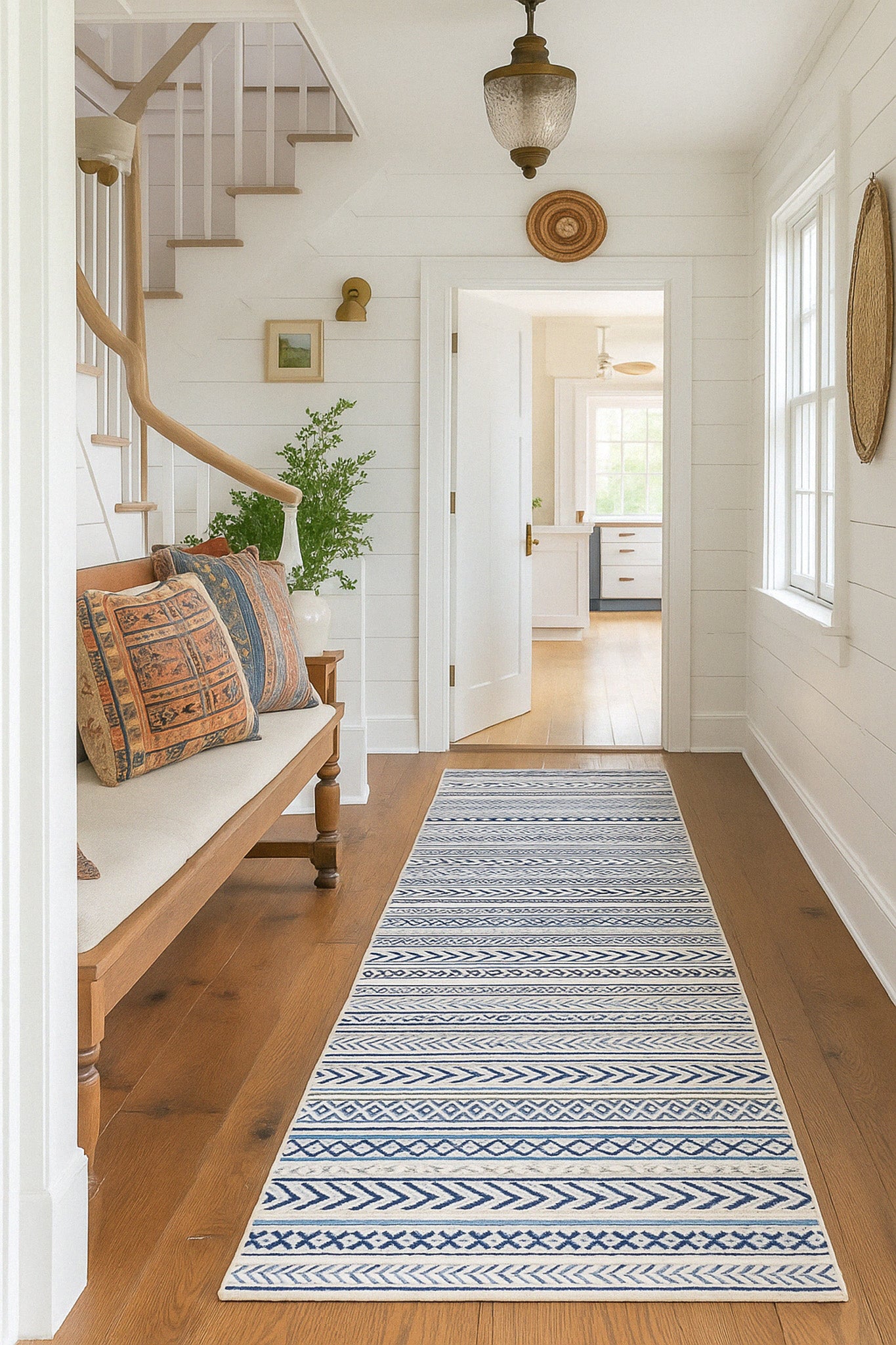 Azura Boho Contemporary Blue Indoor Rug