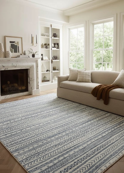 Azura Boho Contemporary Blue Indoor Rug