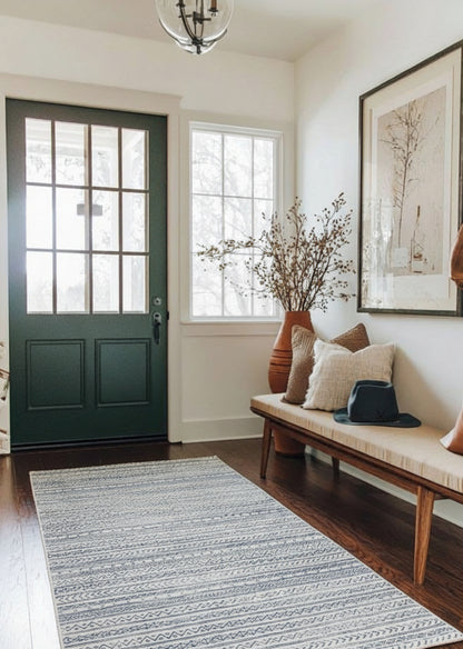 Azura Boho Contemporary Blue Indoor Rug