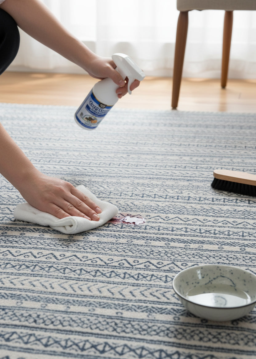 Azura Boho Contemporary Blue Indoor Rug