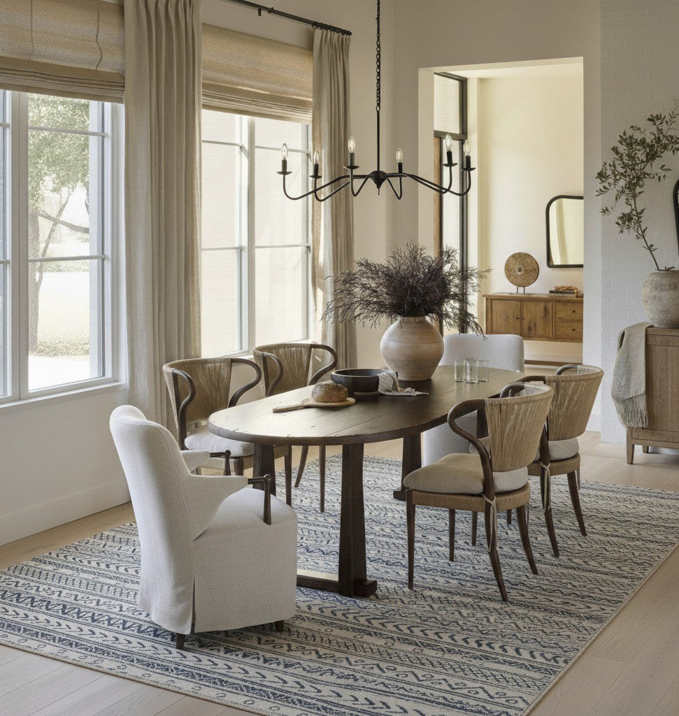 Azura Boho Contemporary Blue Indoor Rug