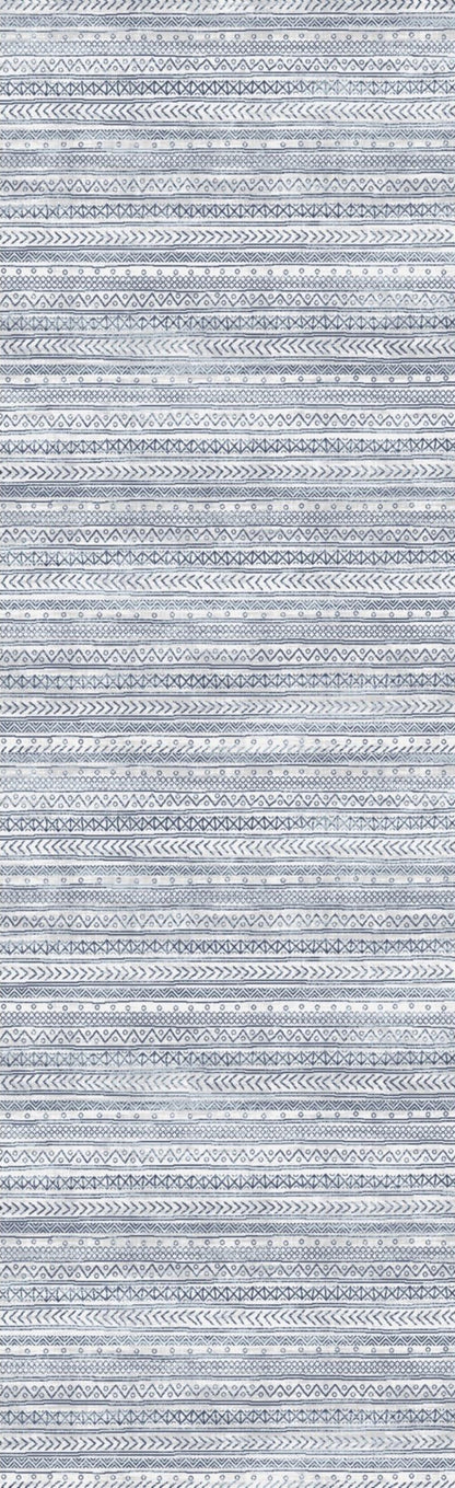 Azura Boho Contemporary Blue Indoor Rug