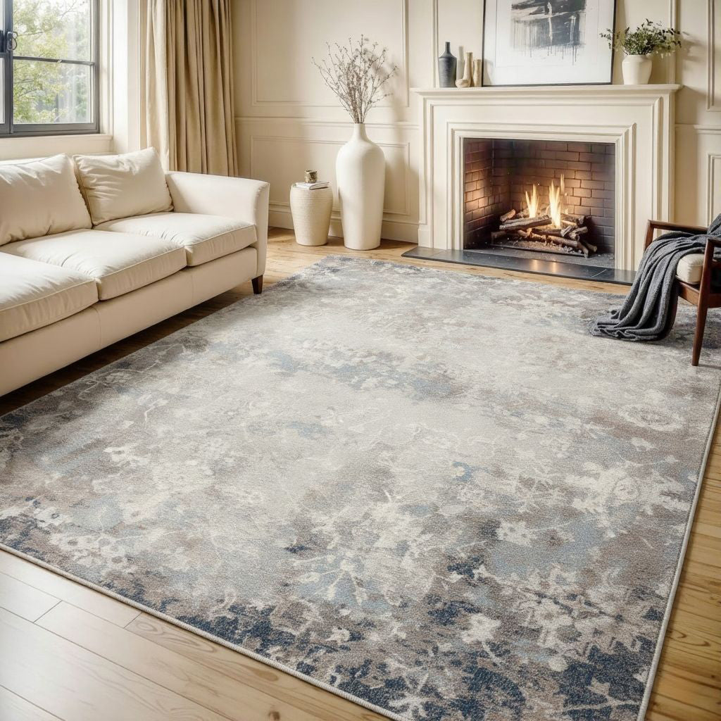 Sahir Oriental Contemporary Blue Indoor Rug-14