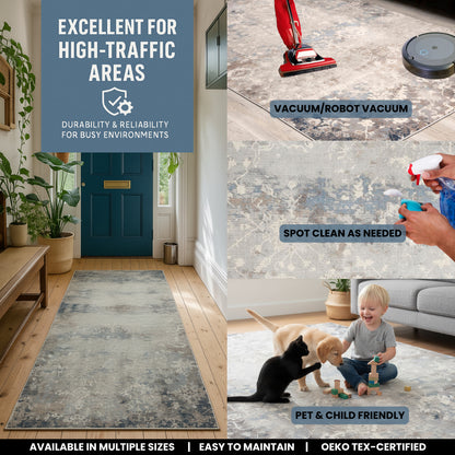 Sahir Oriental Contemporary Blue Indoor Rug-13
