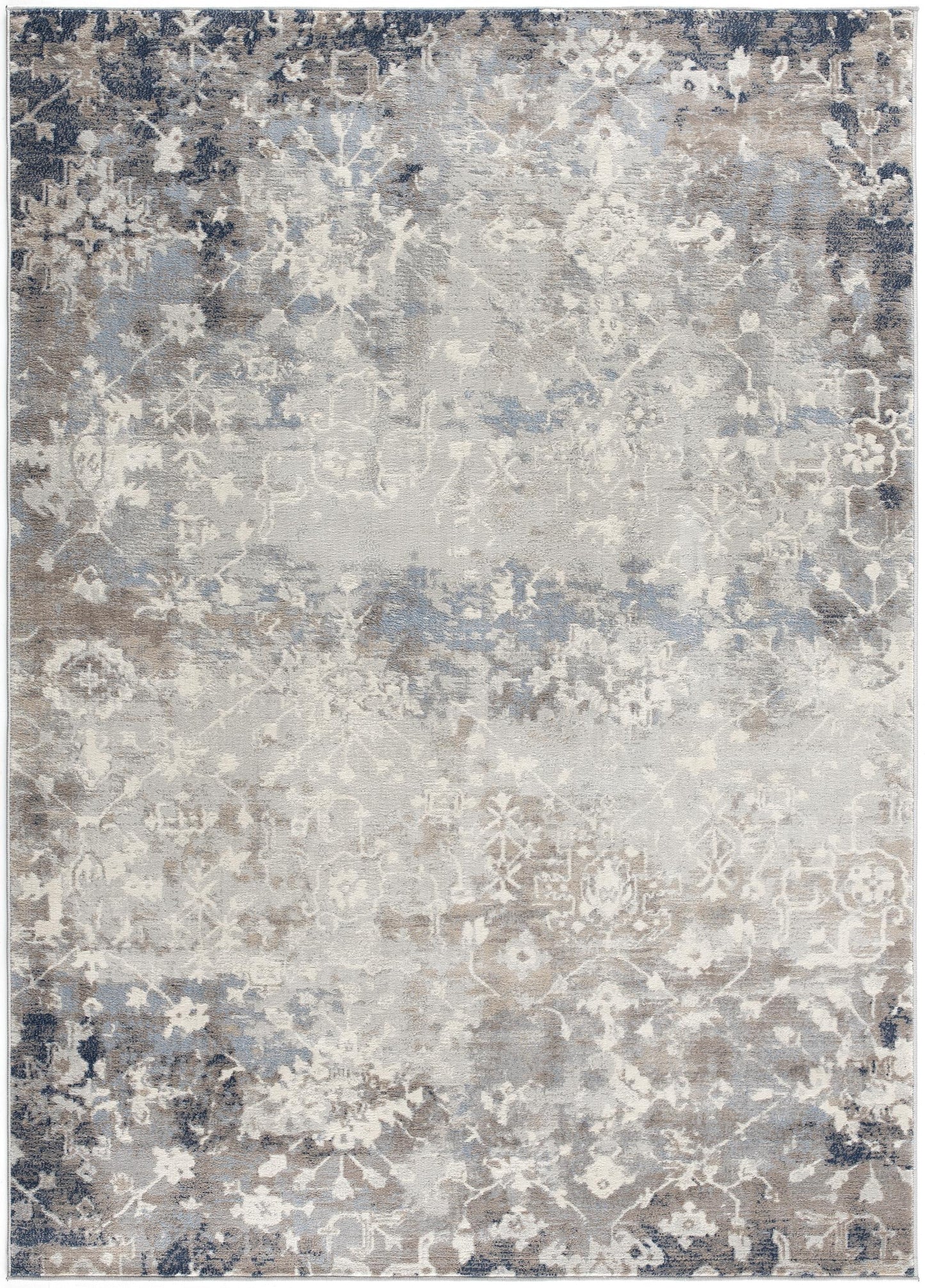 Sahir Oriental Contemporary Blue Indoor Rug-3