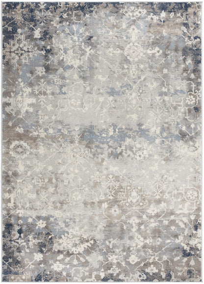 Sahir Oriental Contemporary Blue Indoor Rug-3