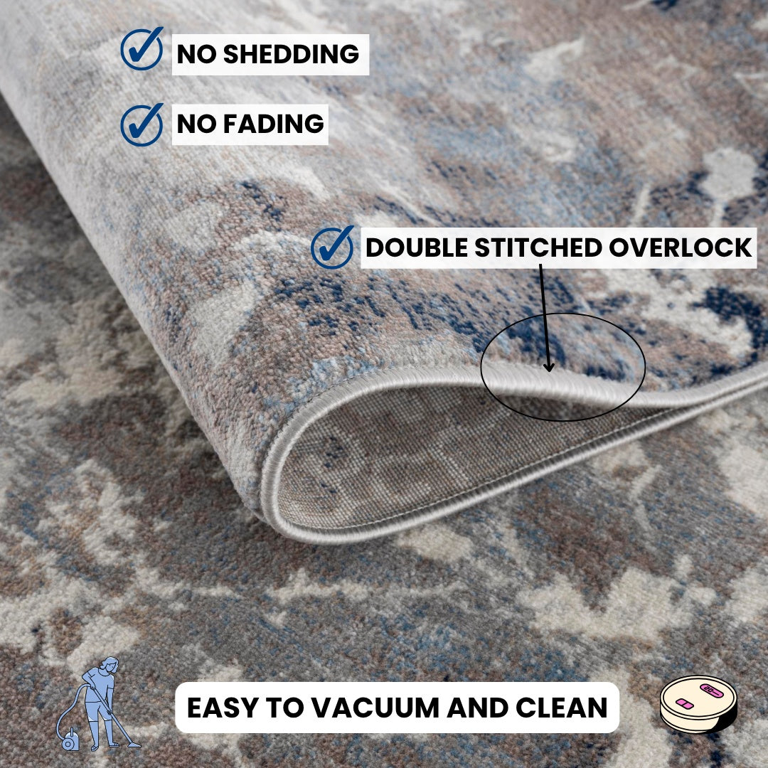 Sahir Oriental Contemporary Blue Indoor Rug-21
