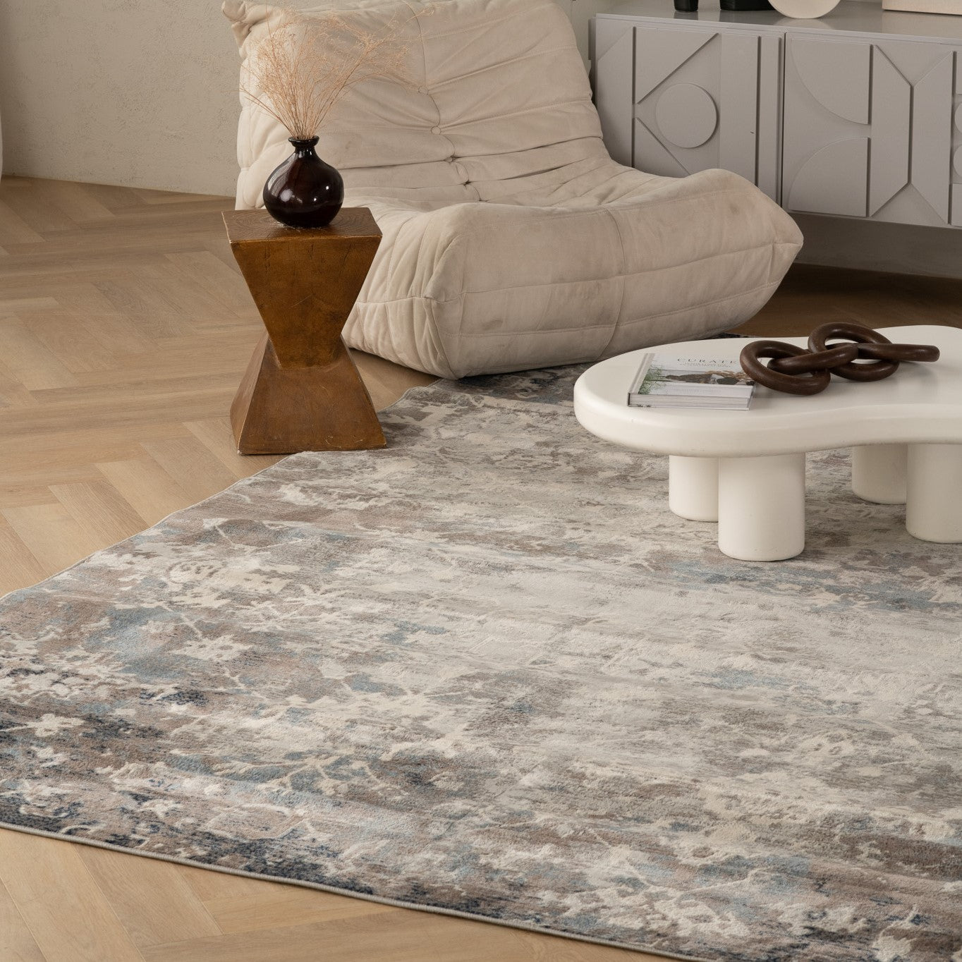 Sahir Oriental Contemporary Blue Indoor Rug-8