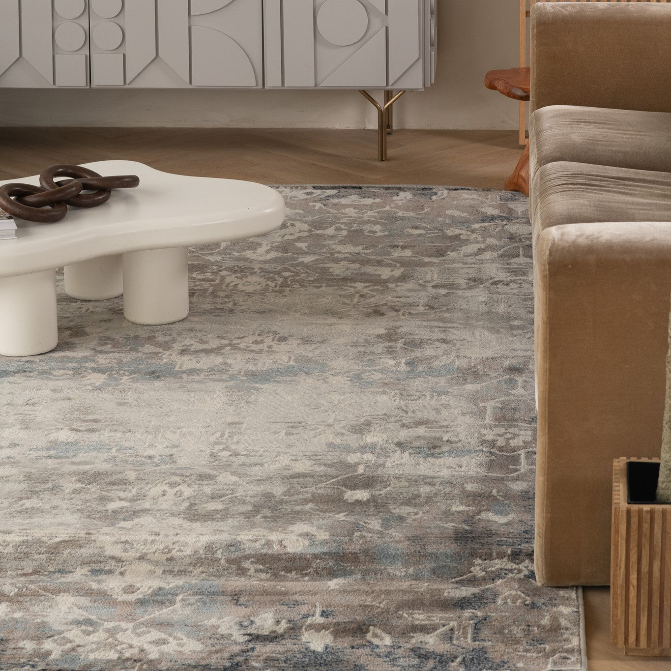 Sahir Oriental Contemporary Blue Indoor Rug-9