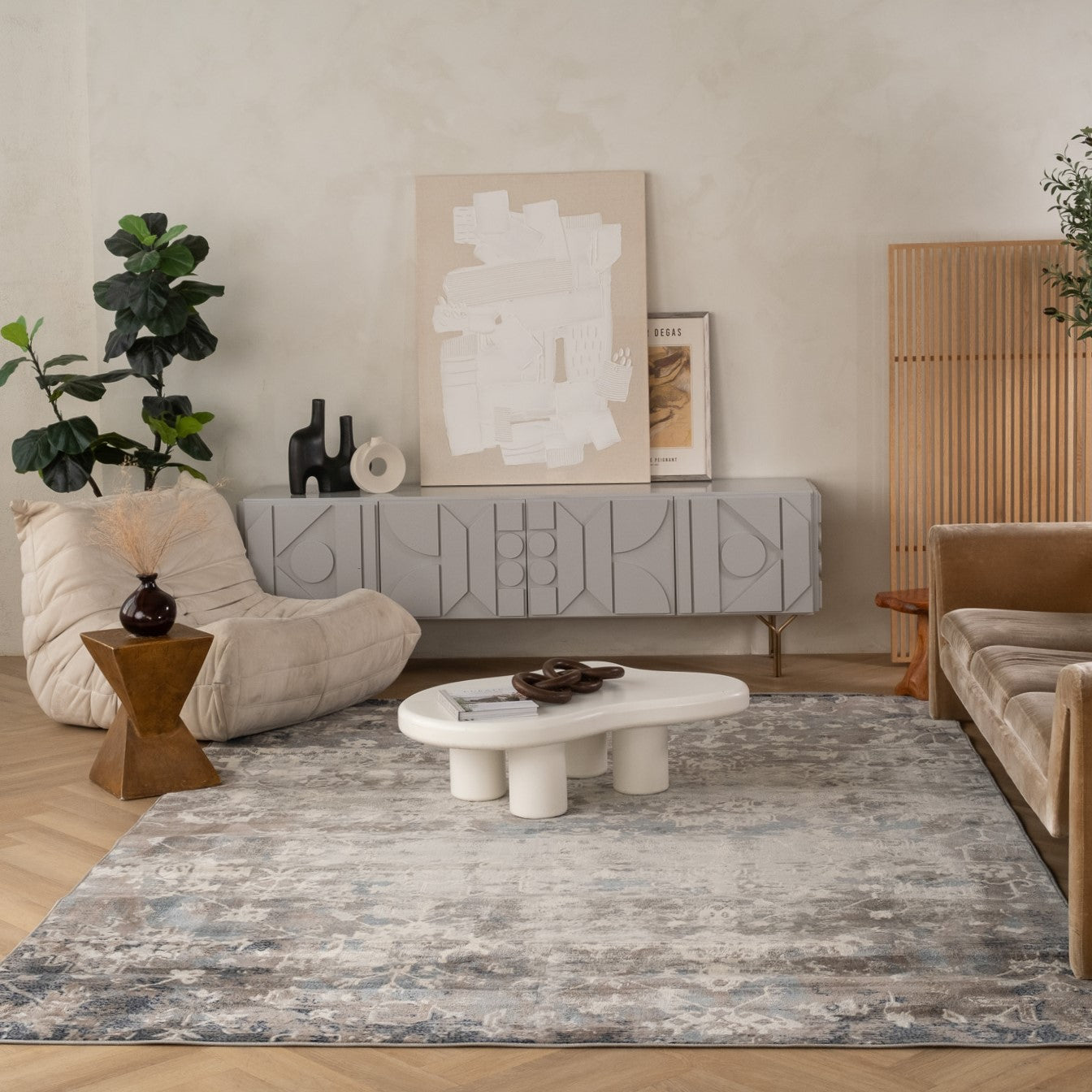 Sahir Oriental Contemporary Blue Indoor Rug-6