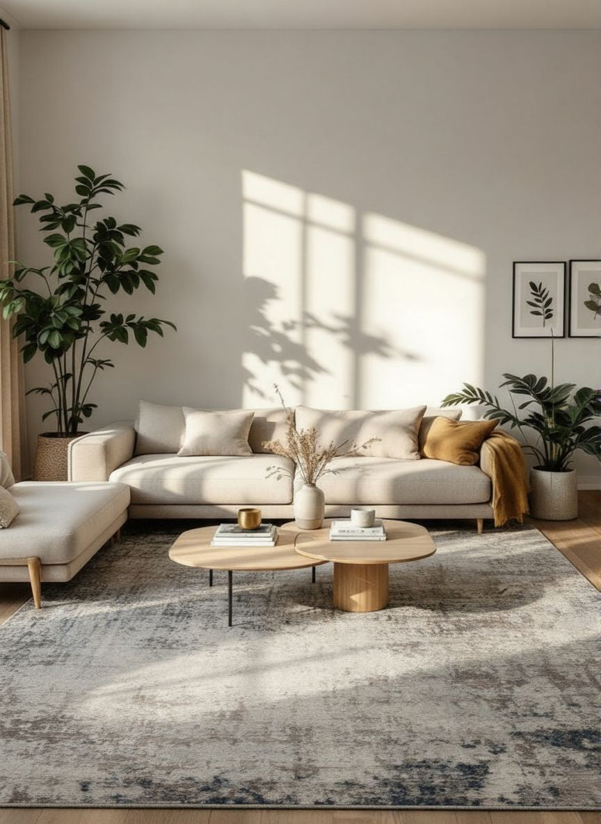 Maru Abstract Contemporary Blue Indoor Rug