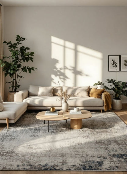 Maru Abstract Contemporary Blue Indoor Rug