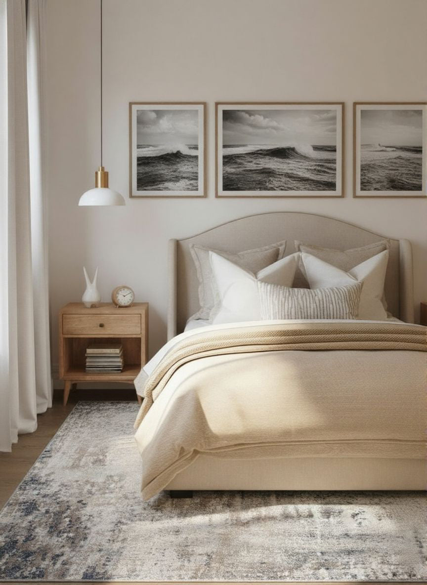 Maru Abstract Contemporary Blue Indoor Rug