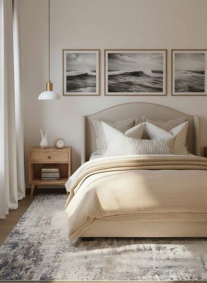 Maru Abstract Contemporary Blue Indoor Rug