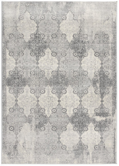 Nazira Damask Contemporary Grey Indoor Rug [AUC]-3
