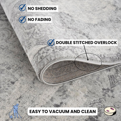 Nazira Damask Contemporary Grey Indoor Rug [AUC]-28