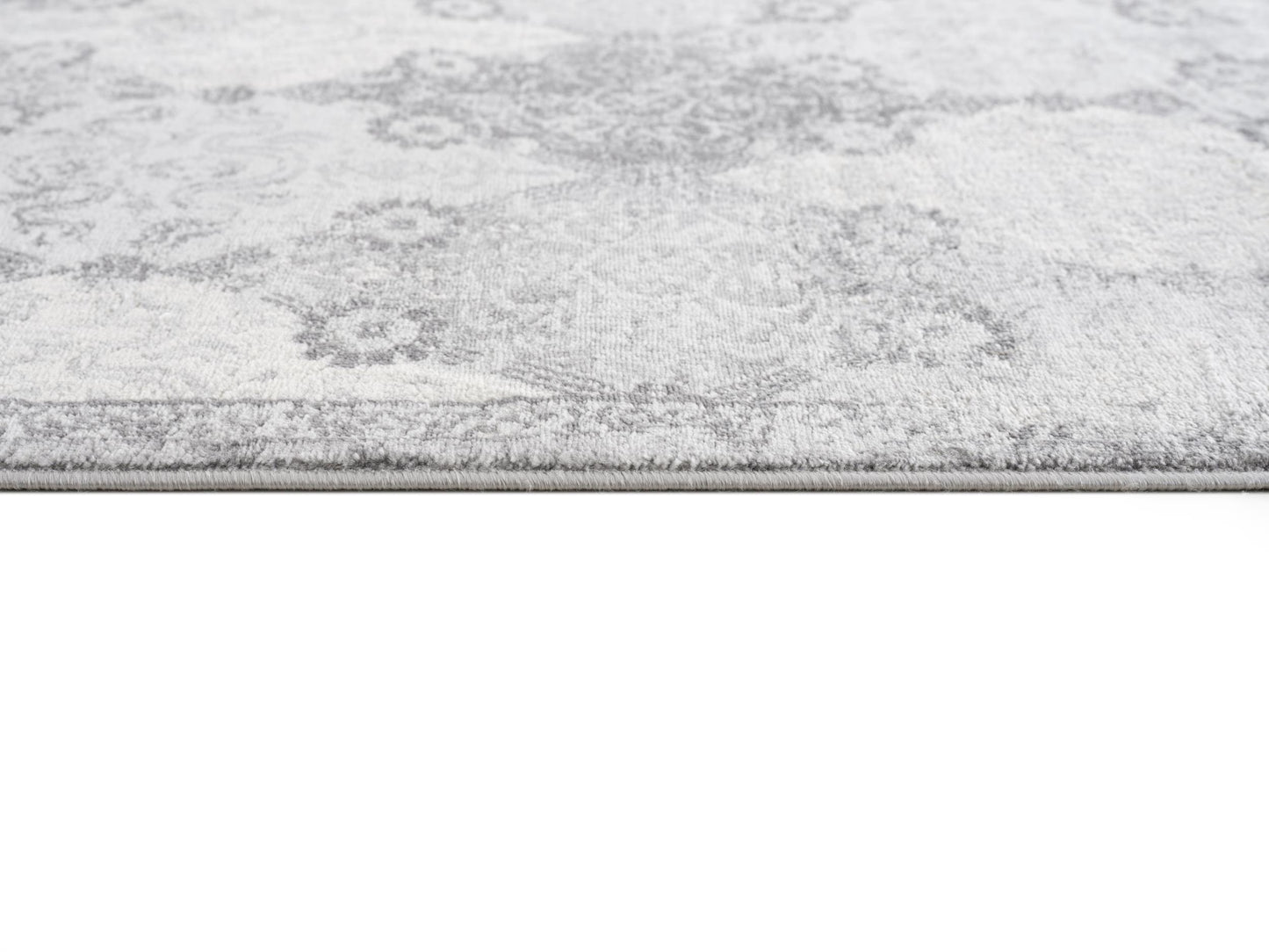 Nazira Damask Contemporary Grey Indoor Rug [AUC]-31