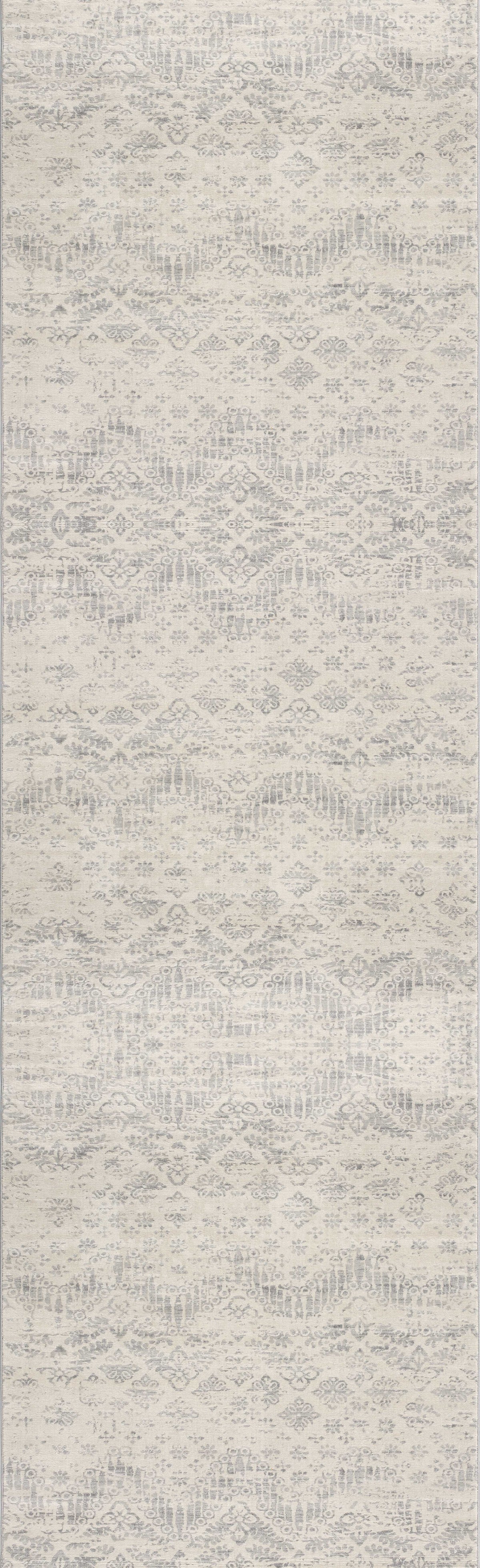 Liora Damask Traditional Grey Indoor Rug