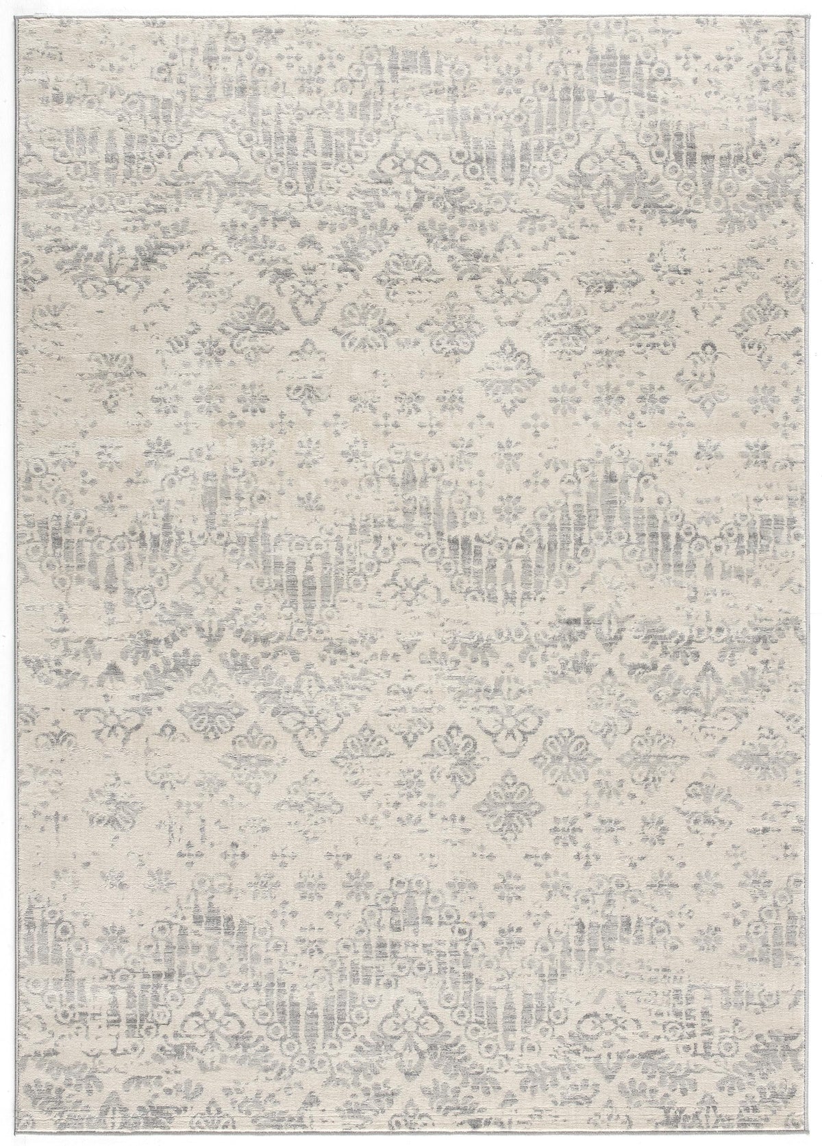 Liora Damask Traditional Grey Indoor Rug