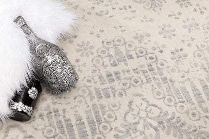 Liora Damask Traditional Grey Indoor Rug-17