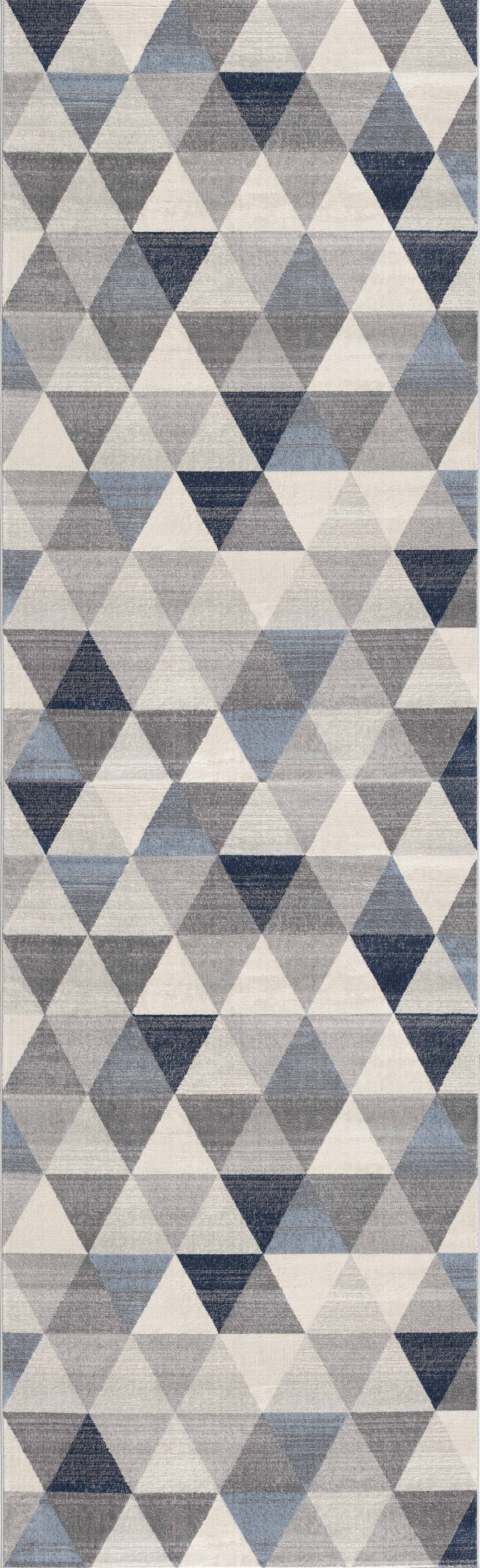 Eldin Geometric Contemporary Blue Indoor Rug-18
