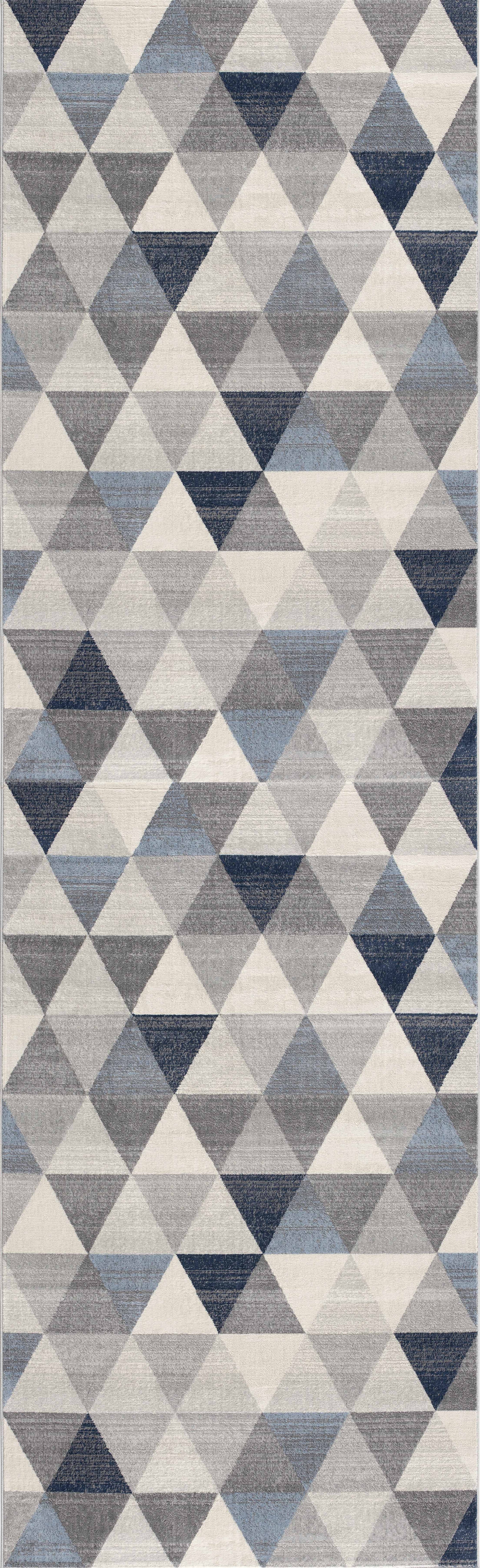 Eldin Geometric Contemporary Blue Indoor Rug-18