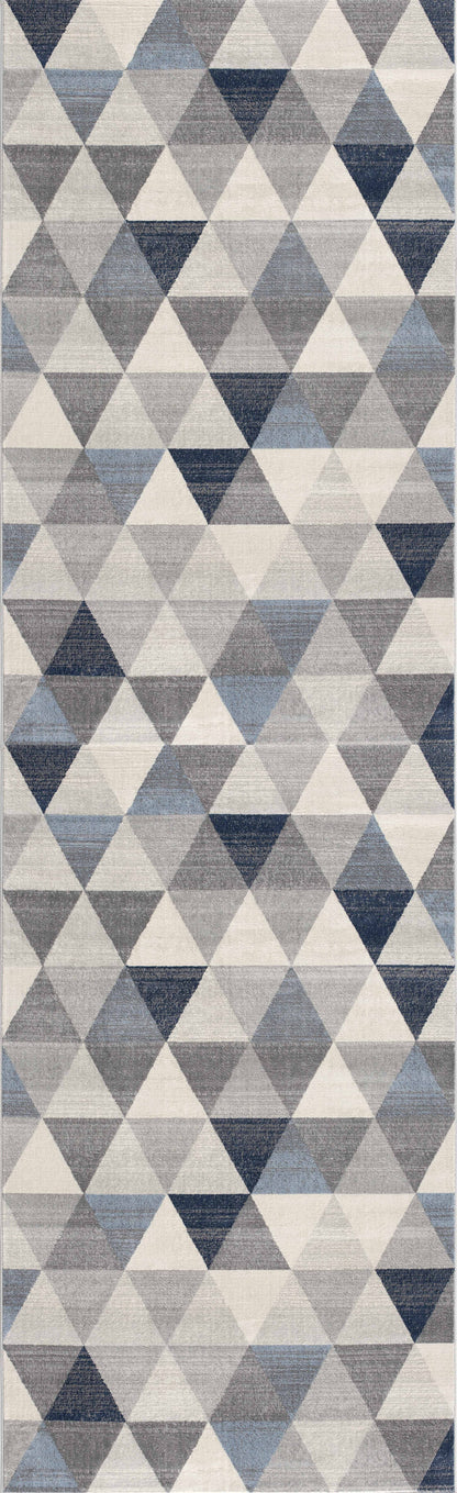 Eldin Geometric Contemporary Blue Indoor Rug-18