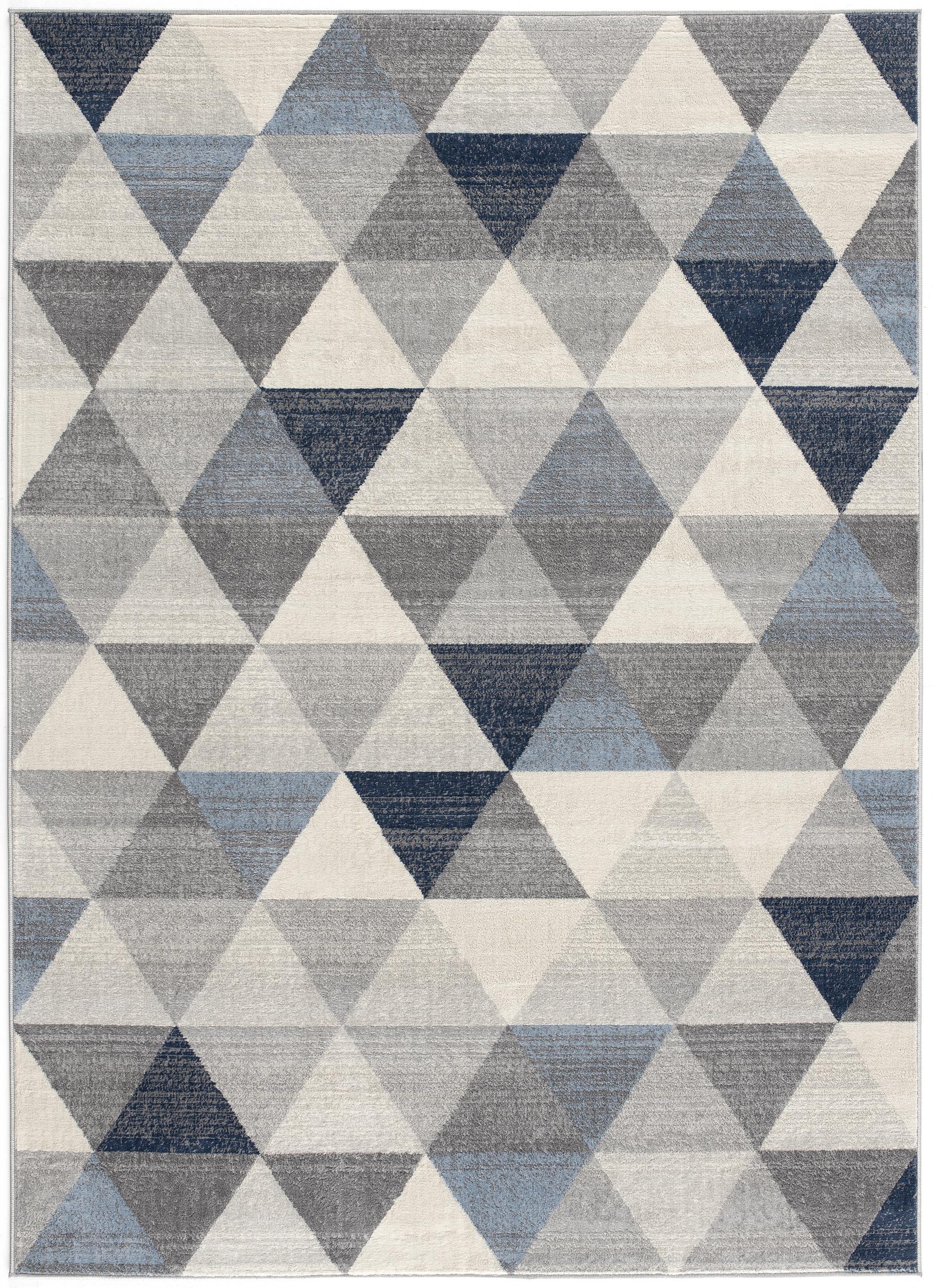 Eldin Geometric Contemporary Blue Indoor Rug-3