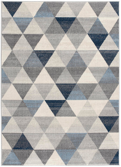 Eldin Geometric Contemporary Blue Indoor Rug-3