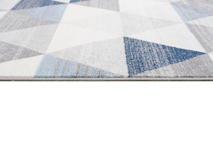 Eldin Geometric Contemporary Blue Indoor Rug-30