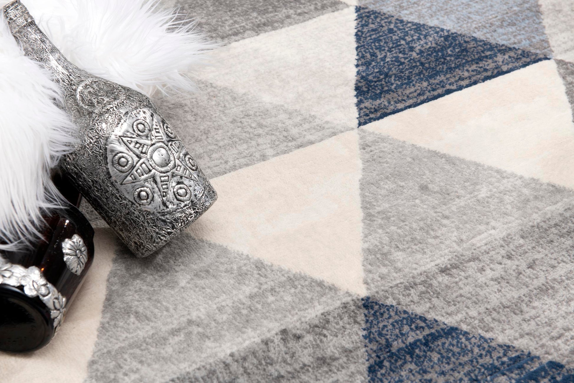 Eldin Geometric Contemporary Blue Indoor Rug-21