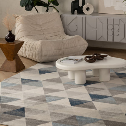 Eldin Geometric Contemporary Blue Indoor Rug-11