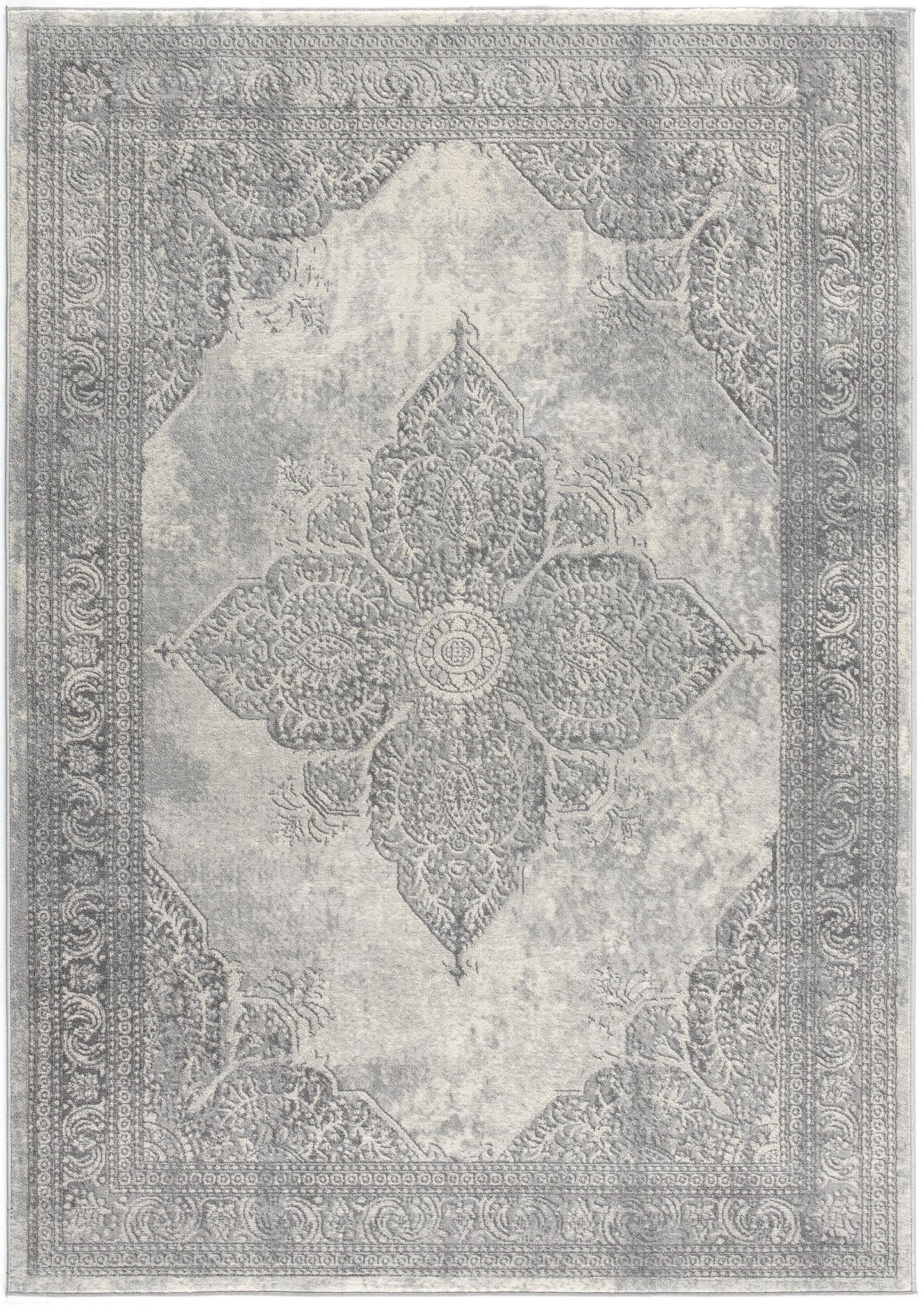 Soraya Medallion Floral Grey Indoor Rug