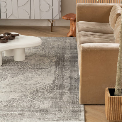 Soraya Medallion Floral Grey Indoor Rug