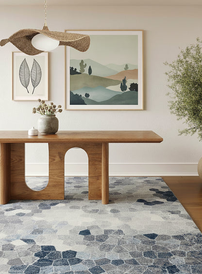 Zahra Mosaic Stone Blue Indoor Rug-7