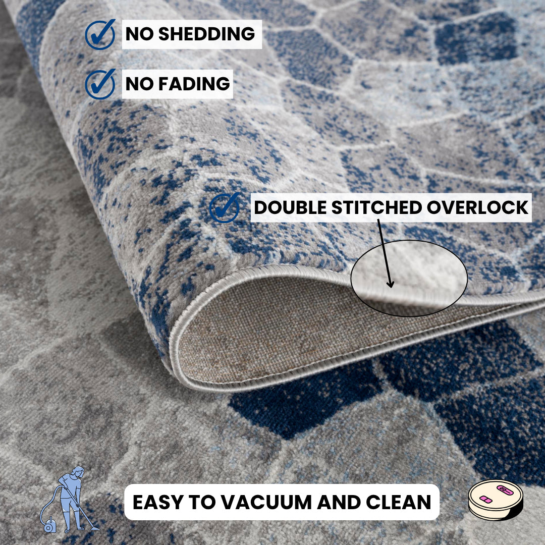 Zahra Mosaic Stone Blue Indoor Rug-16