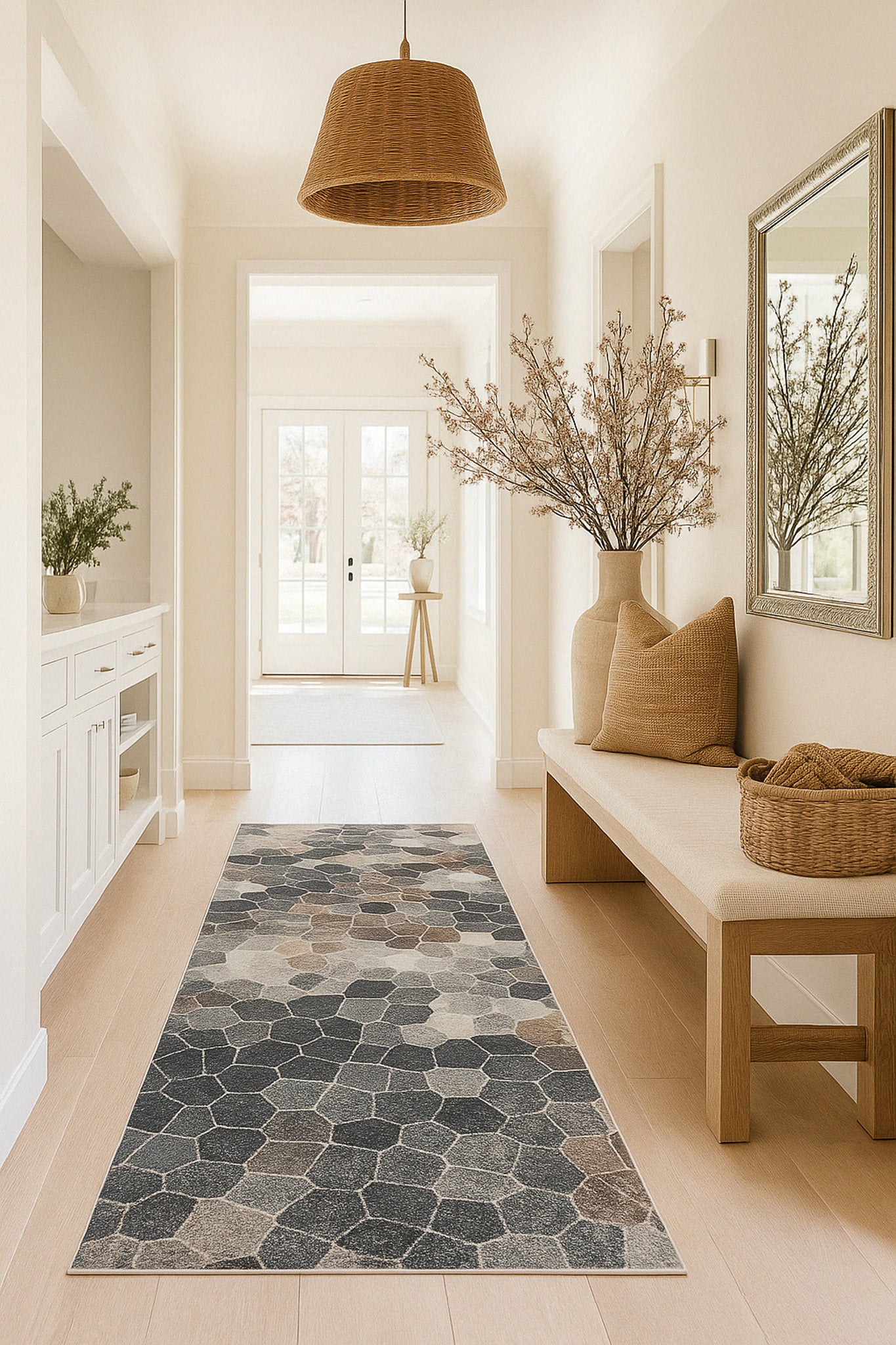 Zahra Mosaic Stone Grey Indoor Rug