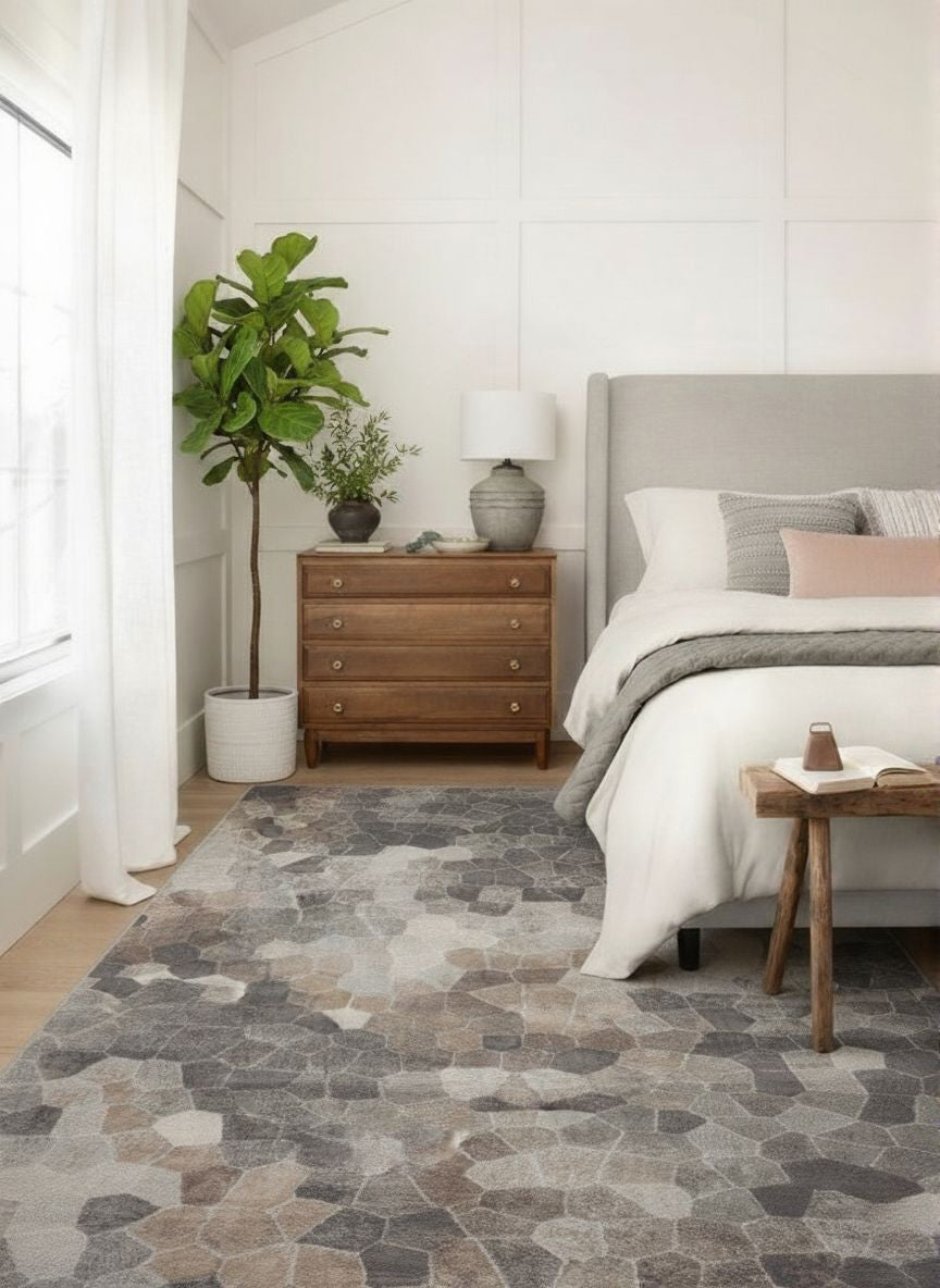 Zahra Mosaic Stone Grey Indoor Rug