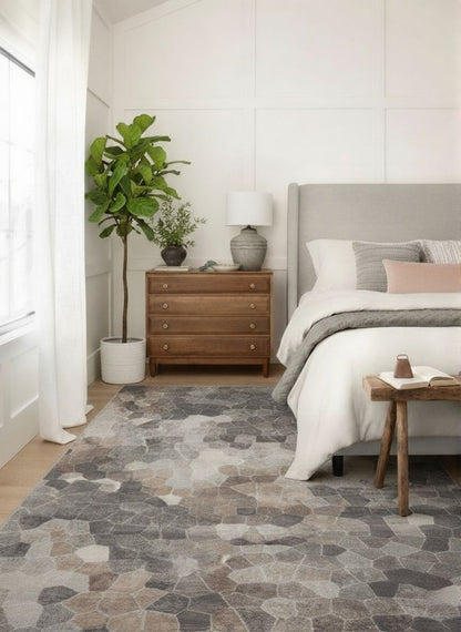 Zahra Mosaic Stone Grey Indoor Rug