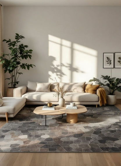 Zahra Mosaic Stone Grey Indoor Rug