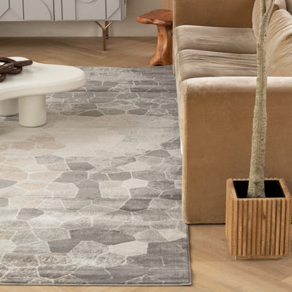 Zahra Mosaic Stone Grey Indoor Rug