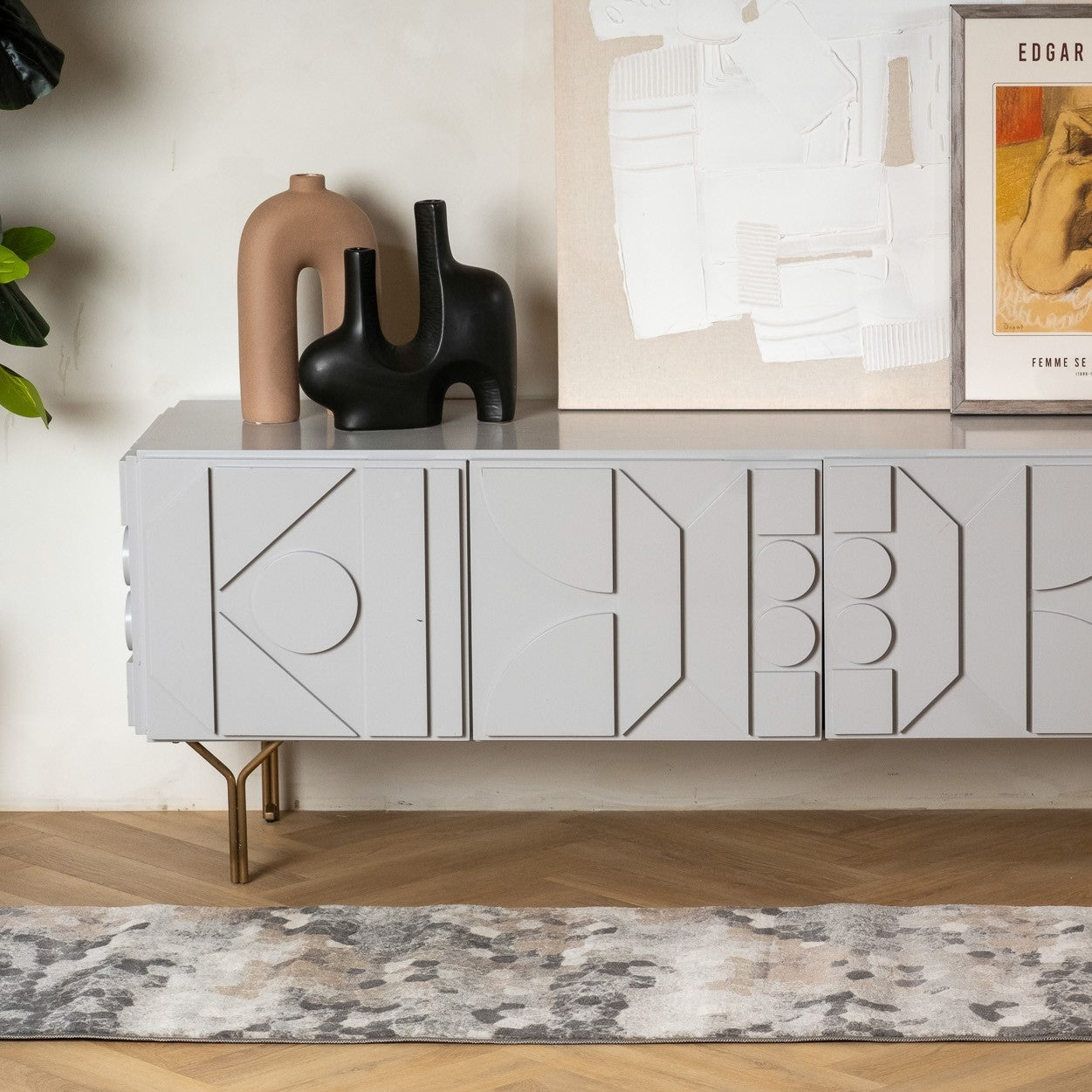 Zahra Mosaic Stone Grey Indoor Rug