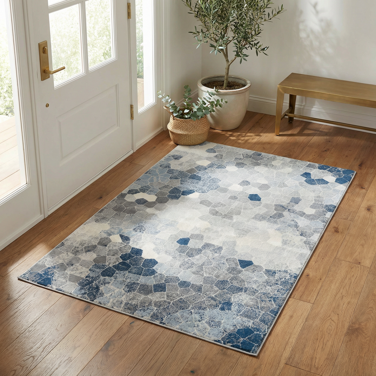 Zahra Mosaic Stone Blue Indoor Rug