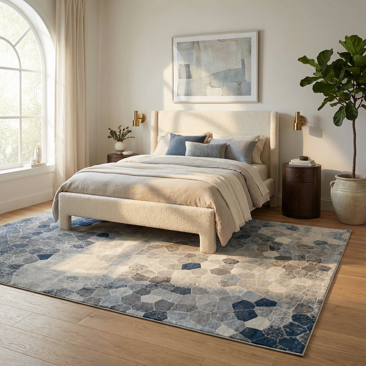 Zahra Mosaic Stone Blue Indoor Rug